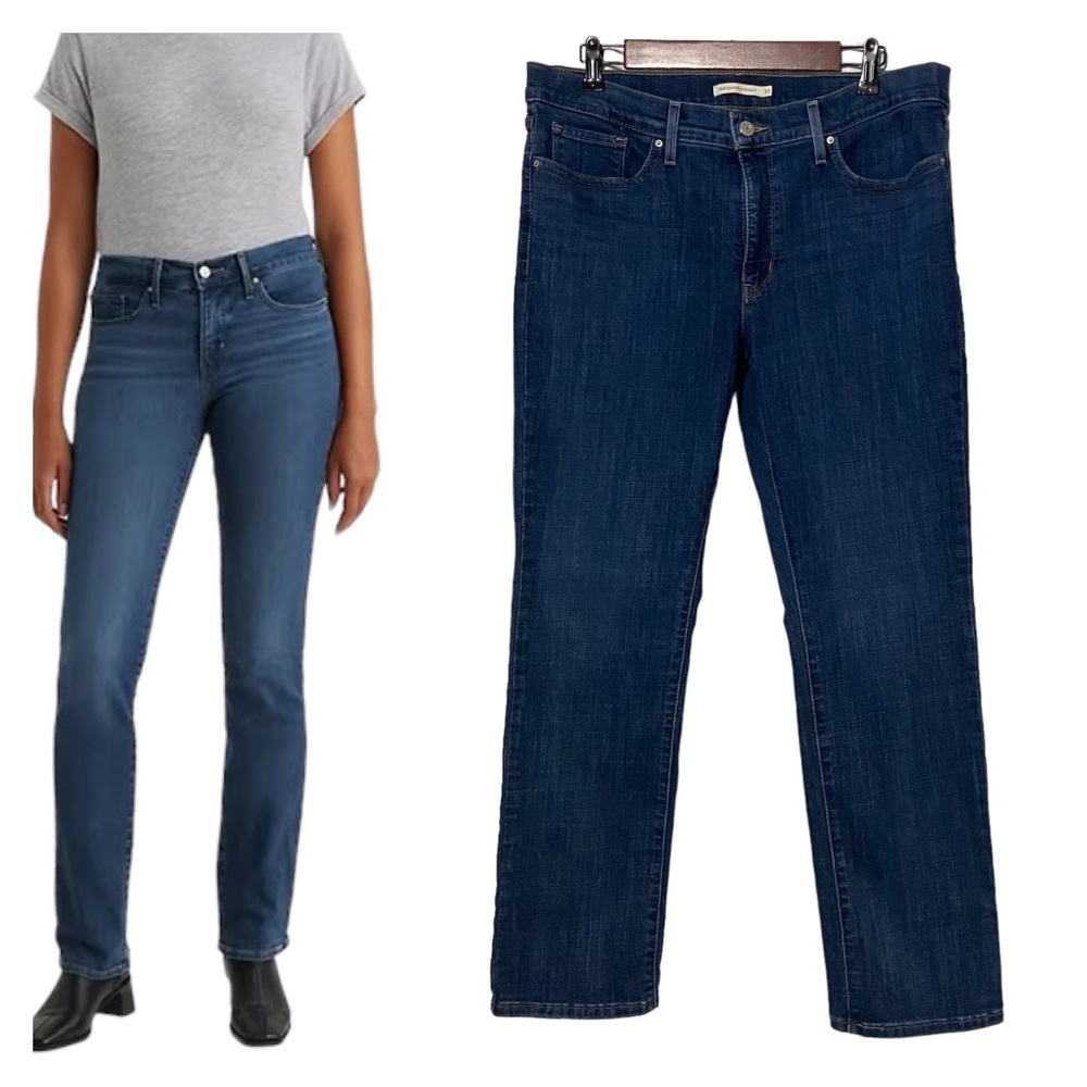 Levi’s 314 Shaping Straight Dark Washed Jeans Blue